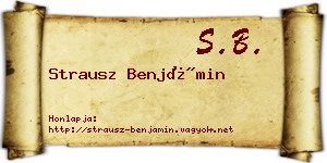 Strausz Benjámin névjegykártya